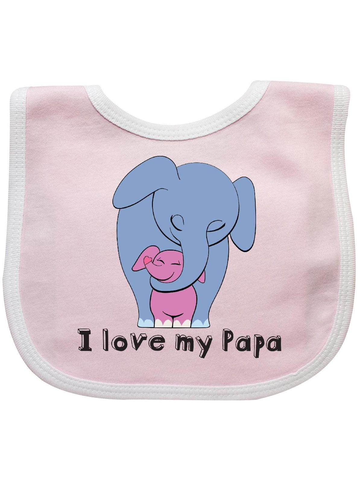 I Love my Papa Elephant Blue Pink Baby Bib Pink/White One Size ...