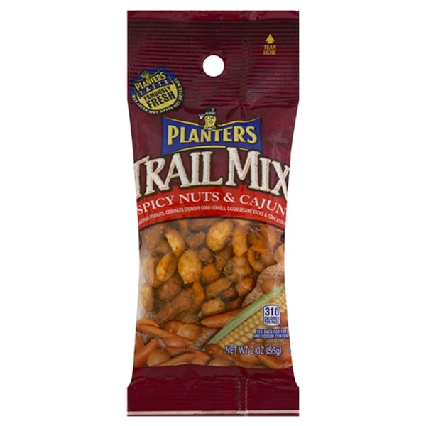 Planters Spicy Nuts & Cajun Trail Mix 2 oz Bags Pack of 36