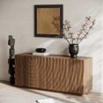 thumbnail image 5 of Aukfa Accent Sideboard Buffet Cabinet,Accent Storage Credenza with Ripple Door for Dining & Living Space,Walnut, 5 of 8