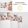thumbnail image 2 of Spring Flowers No Hooks Shower Curtain with Snap-in Liner Watercolor Gradient Falling Pink Floral Butterfly Linen Texture Shower Curtains for Bathroom, Waterproof, Easy Install, Washable 72"x72", 2 of 9