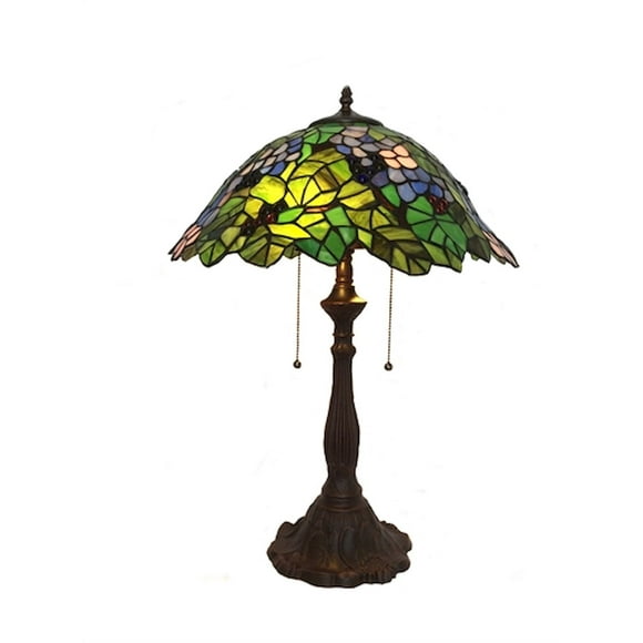 Flowers And Leaves Tiffany Style Table Lamp