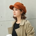 thumbnail image 7 of Dengjunhu Newsboy Hats for Women, Women Newsboy Hats Winter Felt Retro Solid Color Fashion All-Match Newsboy Cap, 7 of 7