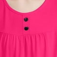thumbnail image 3 of Tops de Manga Corta de Mujer Casual Botón de Color Sólido Plegado Cuello Redondo Suéter de Moda para el Hogar Y el Uso Diario, 3 of 5