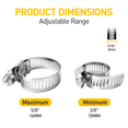 thumbnail image 2 of 40PCS Hose Clamps Stainless Steel 3/8''-5/8''(10-16mm) Worm Gear Hose Clamp Kit, 2 of 6