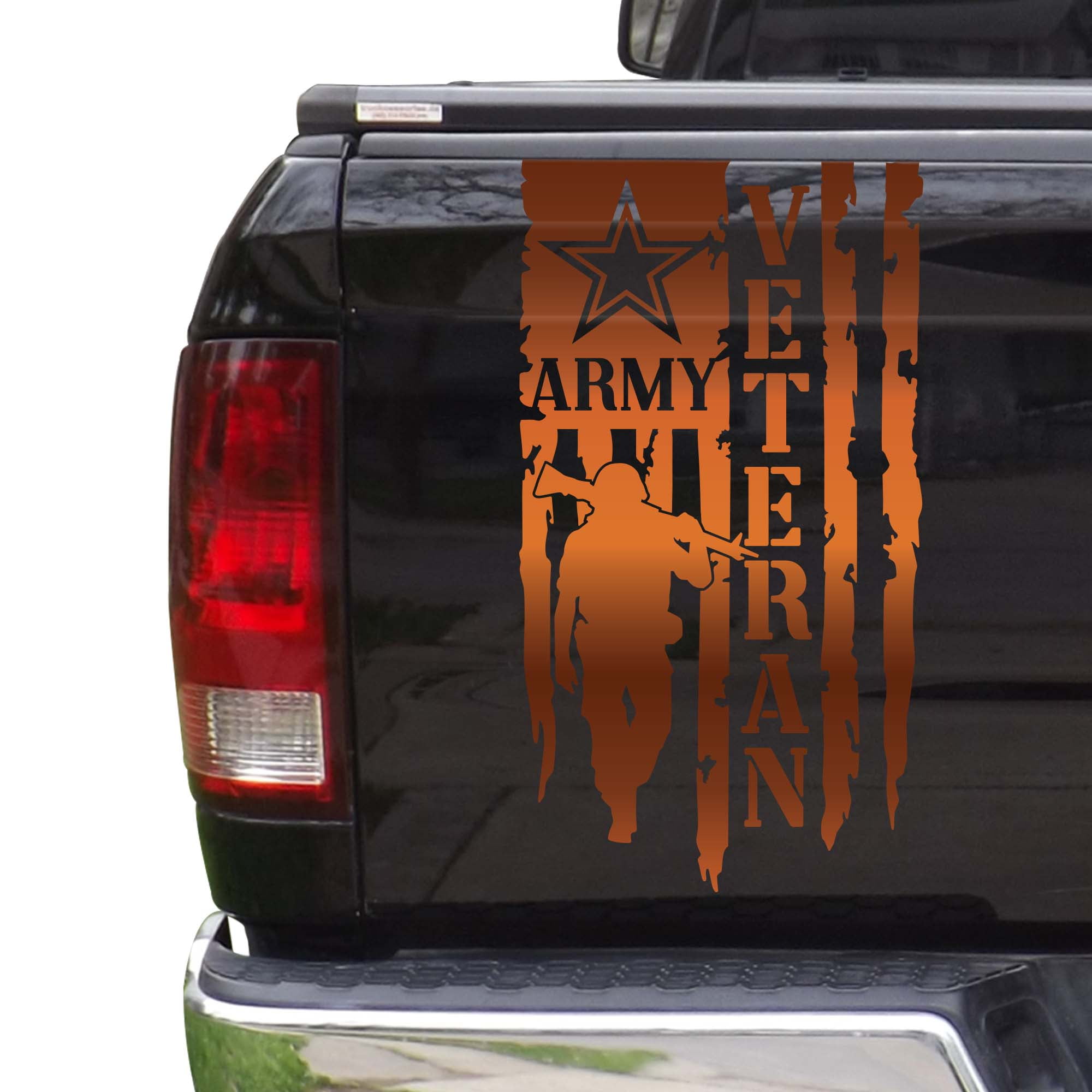 Veteran Army Retired Soldier Distressed American USA US Flag Truck ...