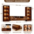 thumbnail image 6 of Mid Century Modern 129.5'' Brown Media Console Walnut Finish for TVs up to 85'', Wood Entertainment Center Includes TV Stand and Glass Display Shelves for Living Room and Bedroom, 6 of 11