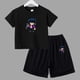thumbnail image 3 of Conjuntos deportivos de verano para niños, camisetas de manga corta y pantalones de lucha de anime, conjuntos para niños y niñas de 3 a 13 años, 3 of 5