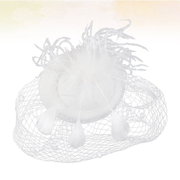 OFFIGAM White Hair Beret for Weddings and Special Occasions, European American Style Headwear, 1 Piece Accessory