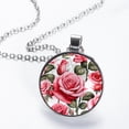 thumbnail image 2 of Rose Stunning Glass Circular Pendant Necklace - Women's Jewelry, 2 of 5