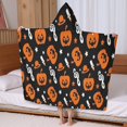 thumbnail image 5 of Musical Halloween Icons Pattern Hooded Bath Towel，60"x35" for Ages 3 To 12 Kids, Quick Dry Lightweight Soft Microfiber Hood Beach Towel Cover Up for Kids, 5 of 7