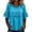 01# Turquoise, variant on Women Linen Ruffled Shirt Vintage Oversized Summer Crewneck Tshirt Pleated Comfort Boho Cute Loose Shirts White 3XL