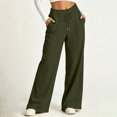 thumbnail image 4 of hotojiny High Waisted Sweatpants for Women Comfortable Wide Leg Athletic Pants with Pockets Loose Fit Lounge Pants(Army Green,Large), 4 of 8