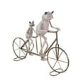 thumbnail image 6 of DecMode 17" On Bicycle Frog Garden Sculpture with Gold Accents, 6 of 9