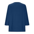 thumbnail image 6 of Perfectbot Women's Plus Size 3/4 Sleeve V-Neck Tee Casual Solid Color T-Shirt Sizes L-5X, 6 of 6