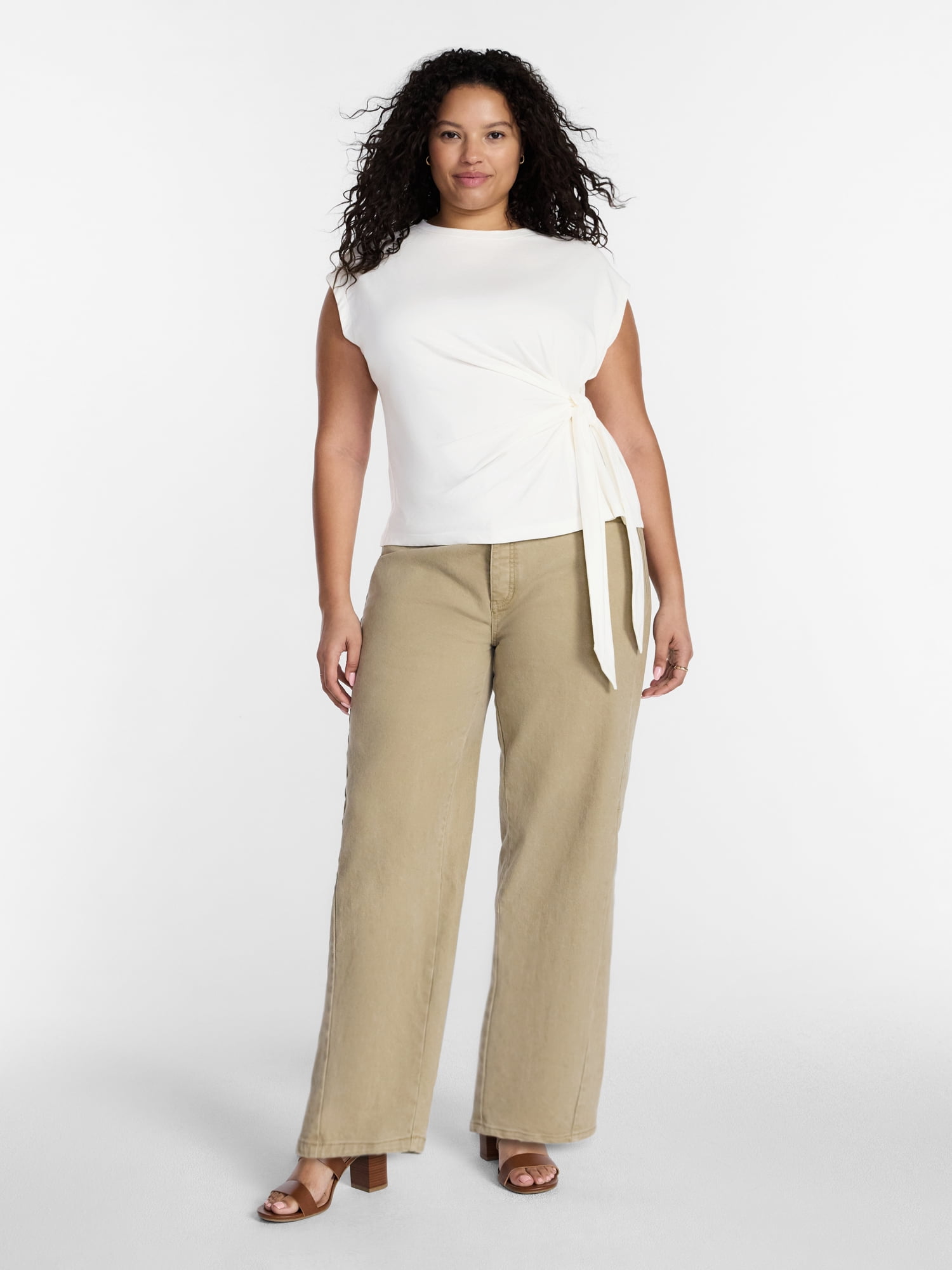 Terra & Sky Women’s Plus Side Tie Dolman Tee, Size 0X-5X