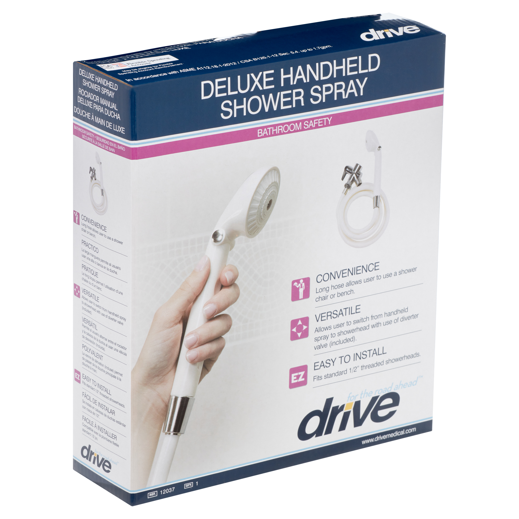 Drive Medical Handheld Shower Head with Diverter Valve photo 5