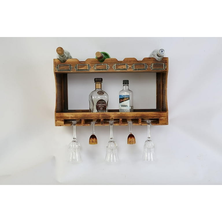 TWG Vintage Antique Wall Mounted Wine Rack Wine Holder Glass Rack
