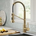 thumbnail image 3 of KRAUS Bolden Commercial Style 2-Function Single Handle Pull Down Kitchen Faucet in Spot-Free Brushed Brass, 3 of 8