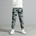 thumbnail image 2 of GBSYEWXS Children Boys Sweatpant Jogger Camouflage Print Outdoor Trendy Ankle Pants Light Gray Size 10-11 Years, 2 of 4