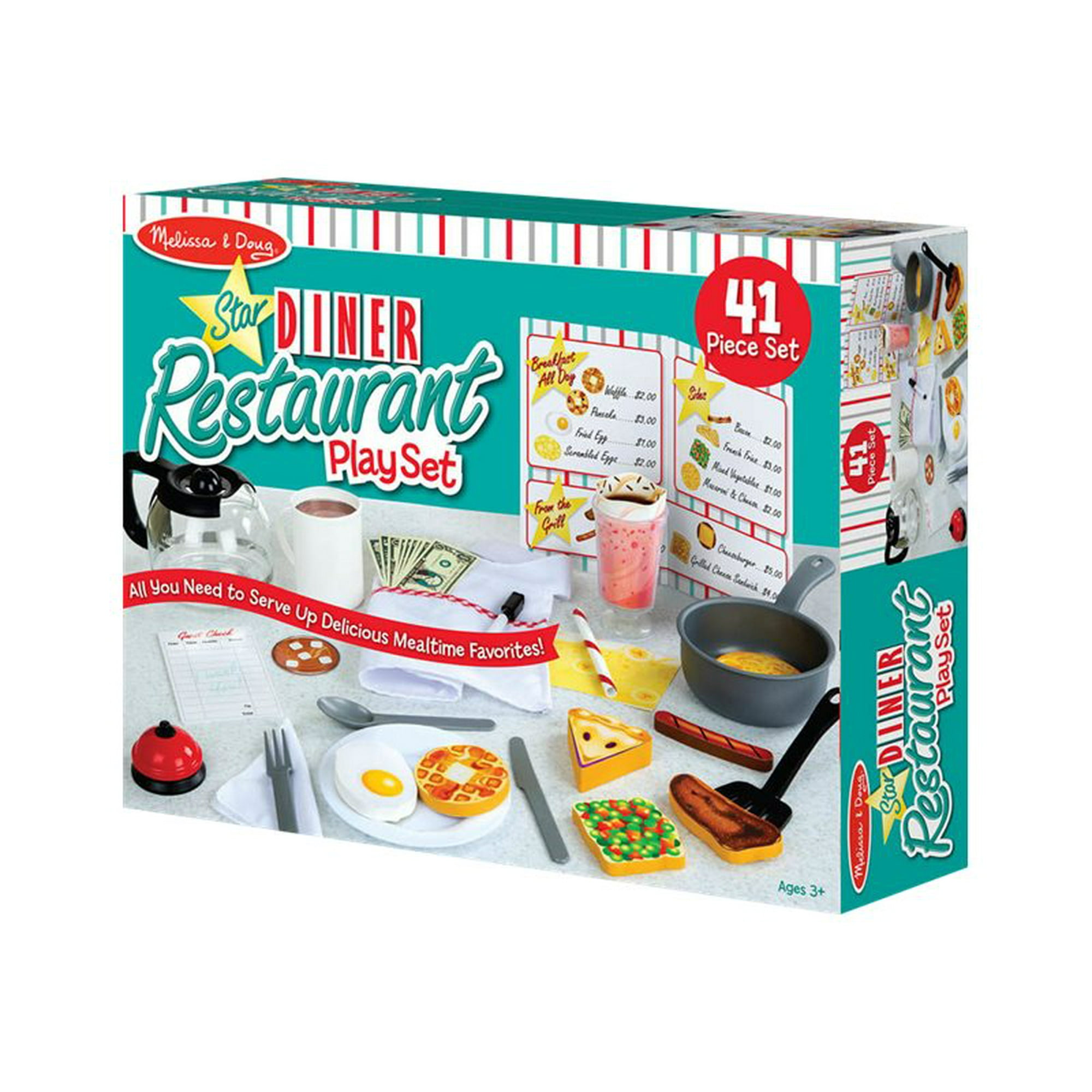 Melissa Doug Star Diner Restaurant Play Set Walmart
