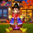 thumbnail image 1 of OurWarm 6ft Thanksgiving Inflatables Turkey Decoration with Colorful Rotating LED Lights for Fall Outdoor Holiday Lawn Decor, 1 of 3