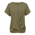thumbnail image 4 of T Shirts For Women Womens Tops T Shirts Solid Batwing Sleeve Wrap Tee Casual Tshirt Trendy Tee Tops, 4 of 4
