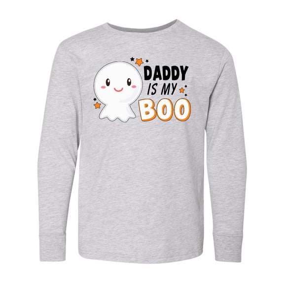 Inktastic Daddy is my Boo with Cute Ghost Long Sleeve Youth T-Shirt