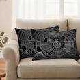 thumbnail image 2 of Black Halloween Outdoor Waterproof Pillow Covers, Country Vintage White Cobweb Scary Decorative Rectangle Throw Pillowcase Sofa Cushion Sham for Patio/Couch/Chair, 20"x12" 2 Pack, 2 of 8