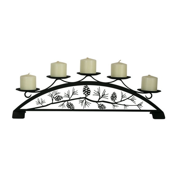 Home Wall Decorative Black Pinecone - Table Top Pillar Candle Holder