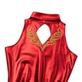 thumbnail image 5 of IBTOM CASTLE Women Trapeze Artist Fancy Dress Circus Costume Metallic Jumpsuit Leotard Gymnastic Stage Performace Dancewear M Red, 5 of 8
