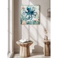 thumbnail image 6 of Wall Art Prints, Nautical Octopus Framed Canvas Prints for Bedroom Living Room Bathroom Office, Coastal Vintage Coral Starfish Ocean Gallery Wrap Wall Art Poster for Gifts Home Decor 28"x28", 6 of 9