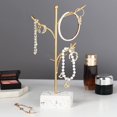 thumbnail image 4 of HUGFEGWE Metal Jewelry Organizer Necklace Holder Jewelry Stand, T Bar Jewelry Holder for Necklaces, Bracelets and Rings, Earring Holder,Jewelry Display Stand Rack with Marbled Base U2536-1961, 4 of 8