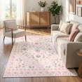 thumbnail image 2 of Wonnitar 5'x 7' Pink Floral Area Rug for Girls Bedroom - Machine Washable Nursery & Kids Room Carpet, Ultra-Thin Non-Slip Soft Rug for Dorm, Playroom, 2 of 12