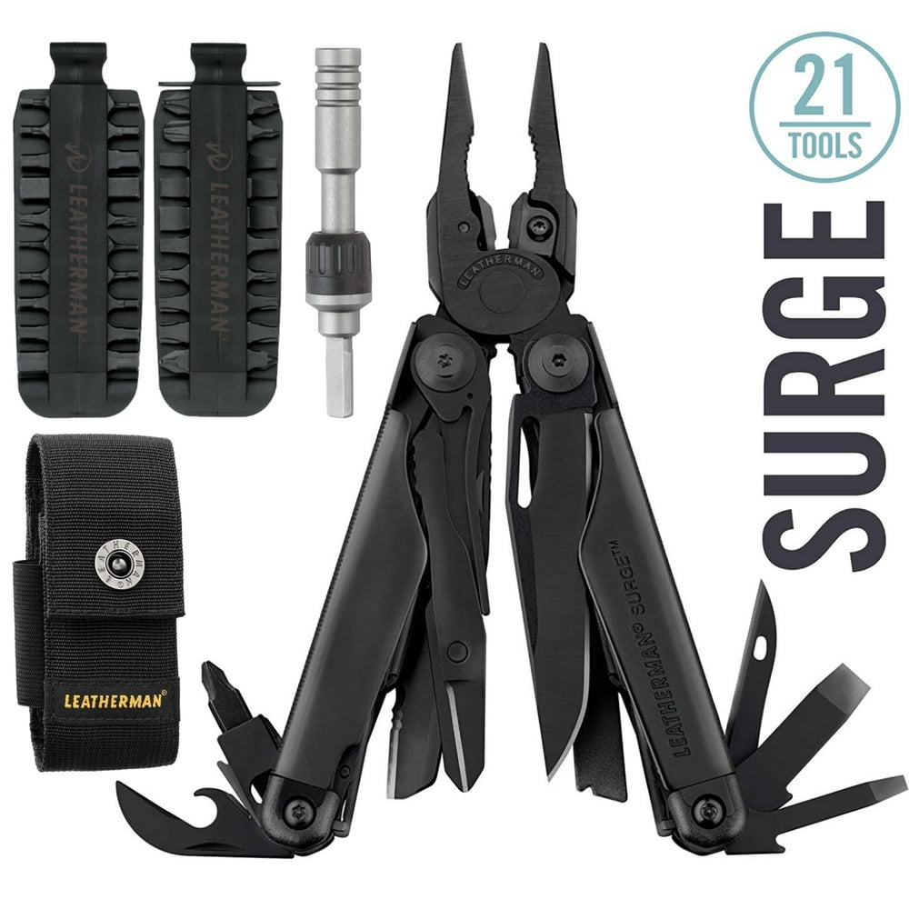 LEATHERMAN Surge MultiTool, Black with Nylon 4 Pocket Large Sheath