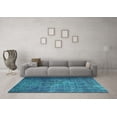 thumbnail image 3 of Ahgly Company Machine Washable Indoor Round Persian Turquoise Blue Bohemian Area Rugs, 3' Round, 3 of 4