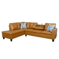 thumbnail image 2 of Hommoo L Shaped Flippable Backrest Sectional Couches and Sofas, 4-Seat Semi PU Synthetic Leather Sectional Sofa Sets, Modern Living Room Furniture Sets, 15' Back Height, Ginger(No Ottoman), 2 of 5