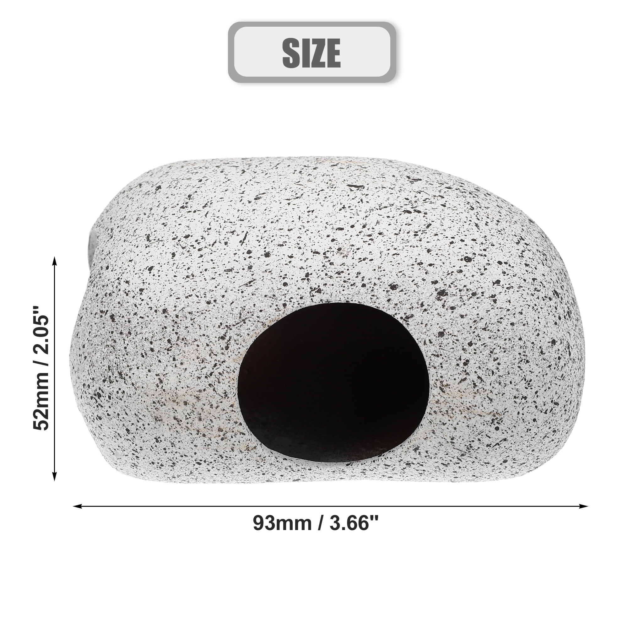 Unique Bargains 3.66x2.60x2.05in Aquarium Hideaway Rock Cave Ceramic Fish Tank Decor Gray