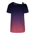 thumbnail image 5 of LOVZFMLL Women's Summer Tops Printing Off-The-Shoulder Halter Short Sleeve Button-Up Blouse, 5 of 5