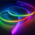 thumbnail image 1 of DC5V 5050 LED Light Strip RGB 1M 2M 3M 4M 5M 30/60/144 LEDs Smart Addressable Pixel Black PCB IC WS2812, Waterproof IP65 IP67,No Waterproof IP20 (60LED 3 Meter, Waterproof IP65), 1 of 8
