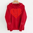 thumbnail image 5 of Byworldtasic Womens Valentines Day Heart Print Hoodies Cute Long Sleeve Pullover Oversized Top, 5 of 9