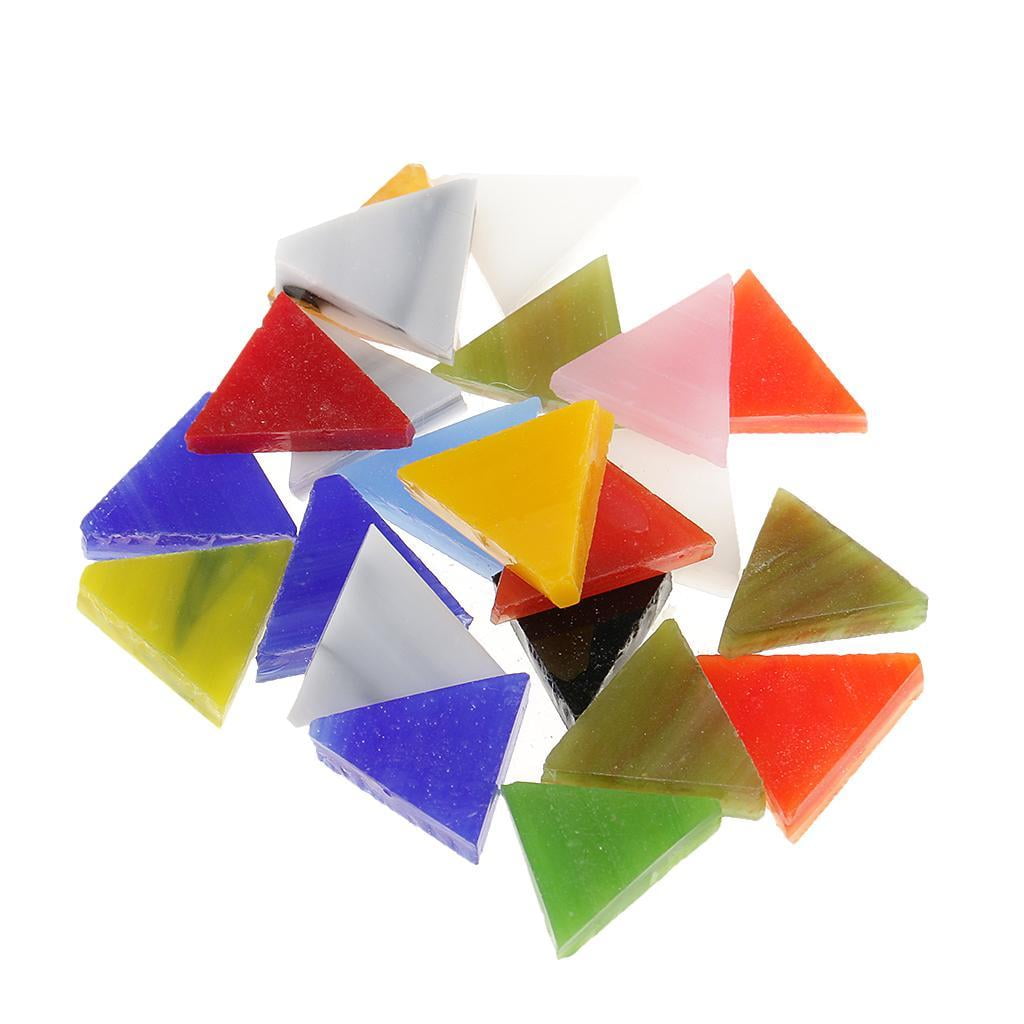FVDPWYE 600 Piece Assorted Color Rhombus Triangle Shape Glass Mosaic Tiles Tessera DIY Crafts 12mm