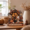 thumbnail image 5 of Home Decor with Halloween Figurines, Wooden Desk Decor for Living Room, Vintage Halloween Ornaments, Nightmare Before Christmas Decor, 5 of 6