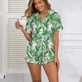thumbnail image 4 of SWSMCLT Women's Breathable Pajama Set Boyshorts Comfy Classic Matching Sets Loungewear Set Button Chic Elastic Band Light Green Medium, 4 of 5