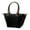 Black, variant on Nylon Medium Shopping Tote w/ Leather Like Handles - Black - BG-NL2016BK