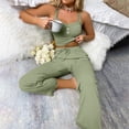 thumbnail image 6 of Xunmmm Womens Pajamas Set Lace Straps Tank Top and Long Pants Ribbed Loungewear Sleepwear Home Clothes, 6 of 7