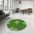 thumbnail image 3 of Ahgly Company Indoor Round Patterned Pea Green Area Rugs, 3' Round, 3 of 6