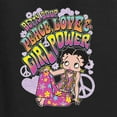 thumbnail image 5 of Wild Bobby Betty Boop Peace, Love and Girl Power Betty Boop Women’s Standard V-Neck Tee, Black, Small, 5 of 5