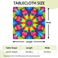 thumbnail image 2 of Tie Dye Vivid Petal Mandala Pattern Square Fitted Tablecloth with Elastic Edge,Square Table Cover,Washable Elastic Table Cover for Home Kitchen Party Decor 34"x34", 2 of 6