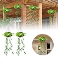 thumbnail image 2 of Easter Wooden Beads Garland Winter Christmas Hanging Snowflake Decorations Chandelier Hanging Centerpiece Christmas Decorations Live Christmas Spray Garland ‌Solar Lights Hanging With LED For, 2 of 4