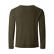 thumbnail image 5 of pstuiky manga larga para hombre, Camisa de capa base de ejercicio de manga larga para hombre, informal, con cuello redondo, bolsillos y botones, de colores sólidos Tops casuales para hombres m, 5 of 9